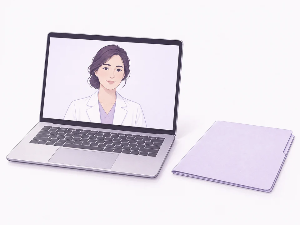 Konsultacja online na ekranie laptopa